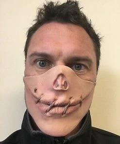 Rubber Johnnies Speak No Evil Stitched Mouth Half Mask.