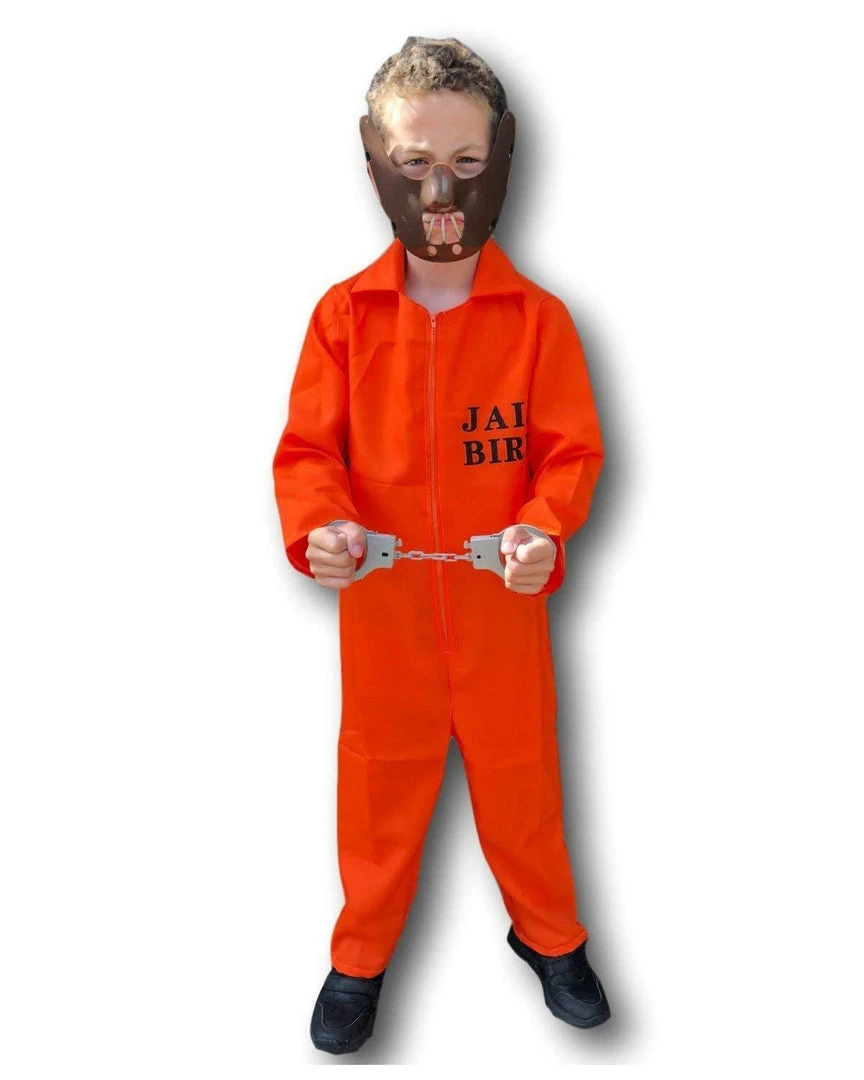 Rubber Johnnies Kids Orange Prison Jumpsuit Costume 8 Rubber Johnnies Kids Orange Prison Jumpsuit Costume