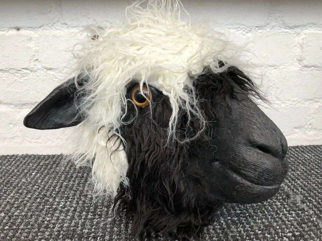 Rubber Johnnies Woolly Sheep Head Mask. 4 Rubber Johnnies Woolly Sheep Head Mask.