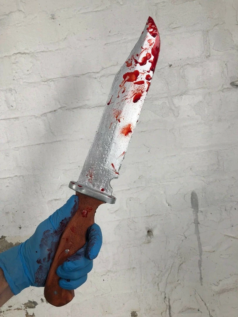 Rubber Johnnies Hunting Knife - Plain And Bloody. 5 Rubber Johnnies Hunting Knife - Plain And Bloody.