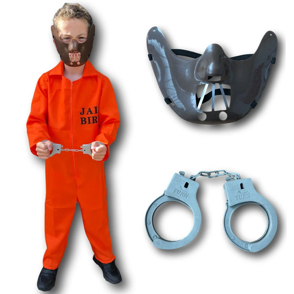 Rubber Johnnies Kids Orange Prison Jumpsuit Costume 2 Rubber Johnnies Kids Orange Prison Jumpsuit Costume