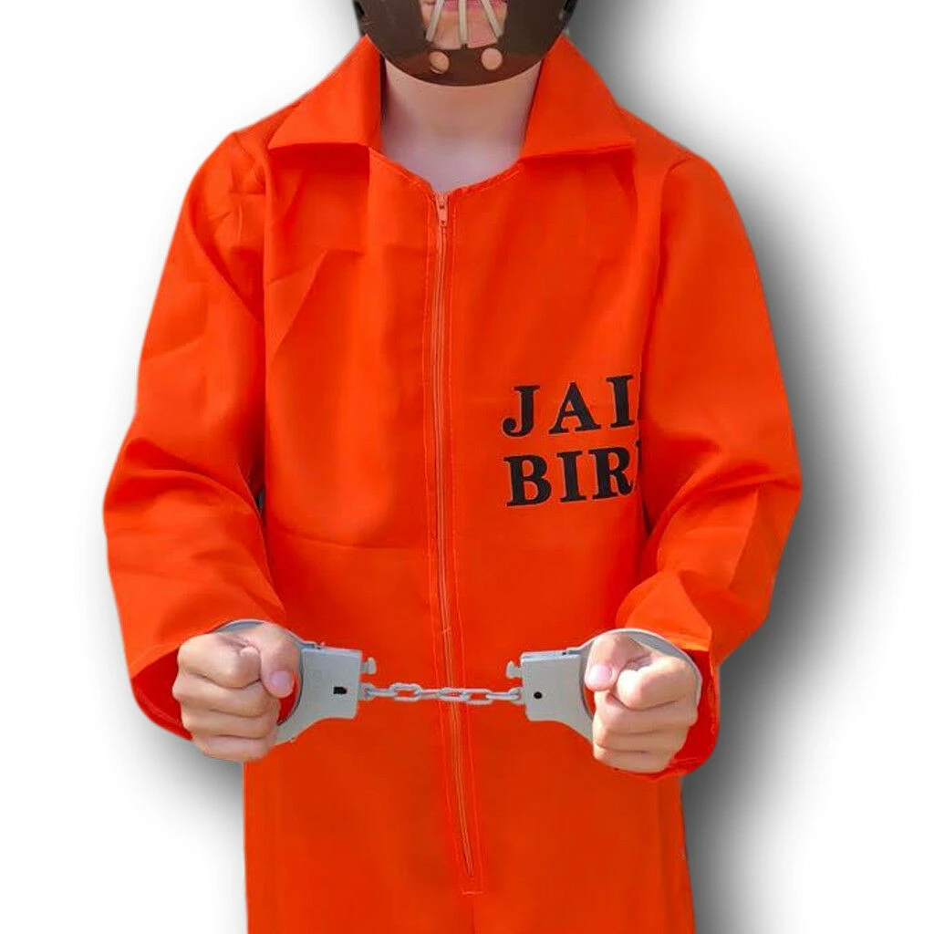 Rubber Johnnies Kids Orange Prison Jumpsuit Costume 7 Rubber Johnnies Kids Orange Prison Jumpsuit Costume