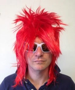 Rubber Johnnies Accessories 80's Spiked Long Hair Mullet Wig