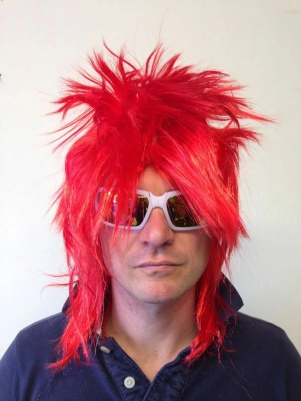 Rubber Johnnies Accessories 80's Spiked Long Hair Mullet Wig 2 Rubber Johnnies Accessories 80's Spiked Long Hair Mullet Wig