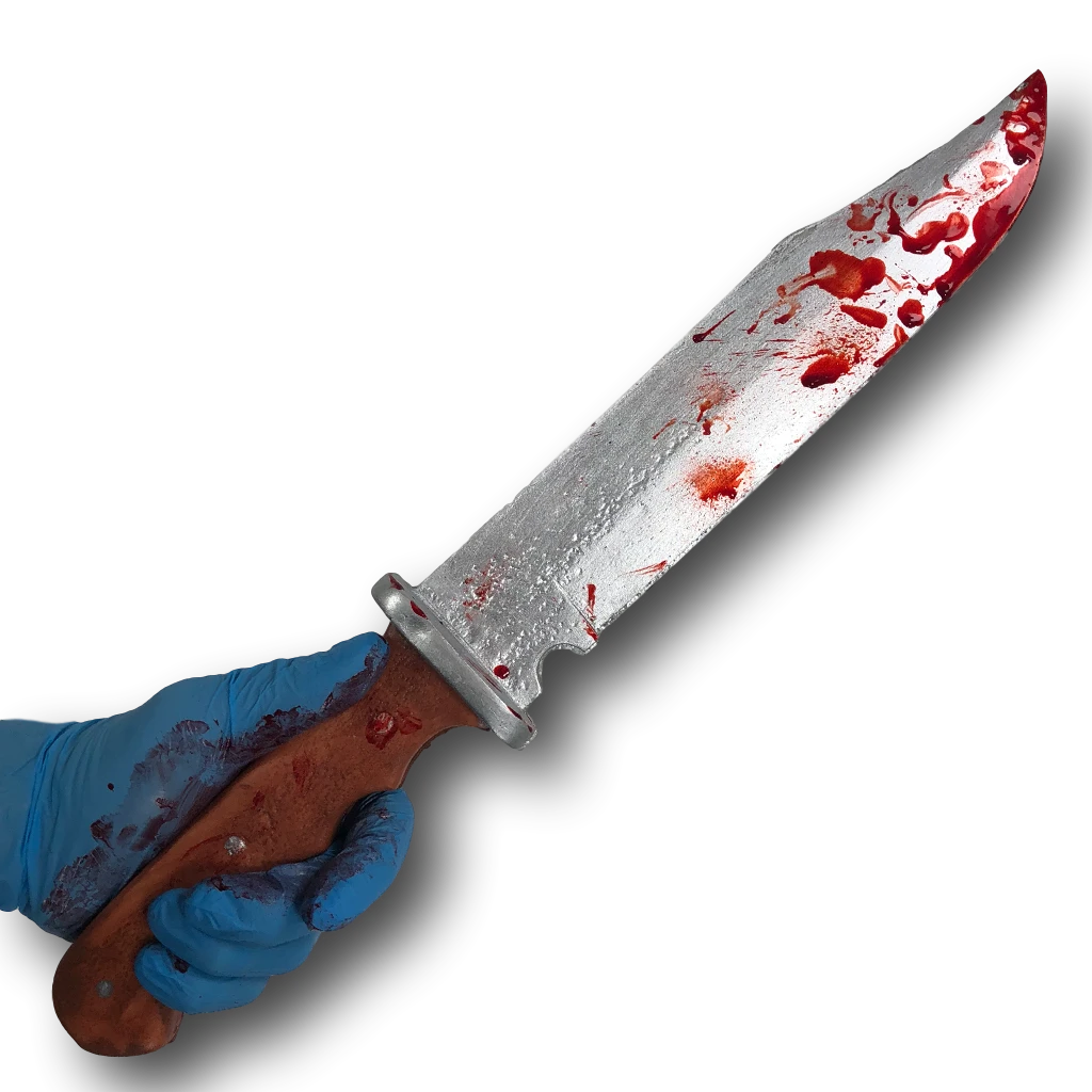 Rubber Johnnies Hunting Knife - Plain And Bloody. 3 Rubber Johnnies Hunting Knife - Plain And Bloody.