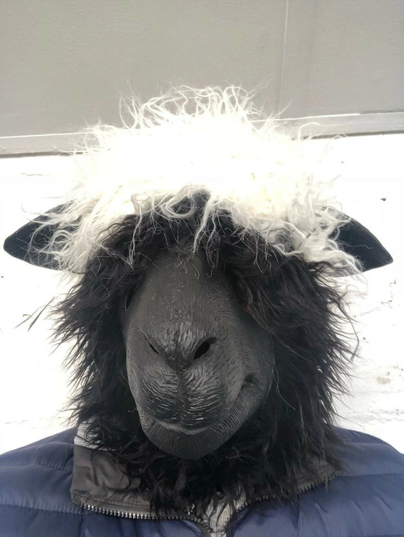 Rubber Johnnies Woolly Sheep Head Mask. 3 Rubber Johnnies Woolly Sheep Head Mask.