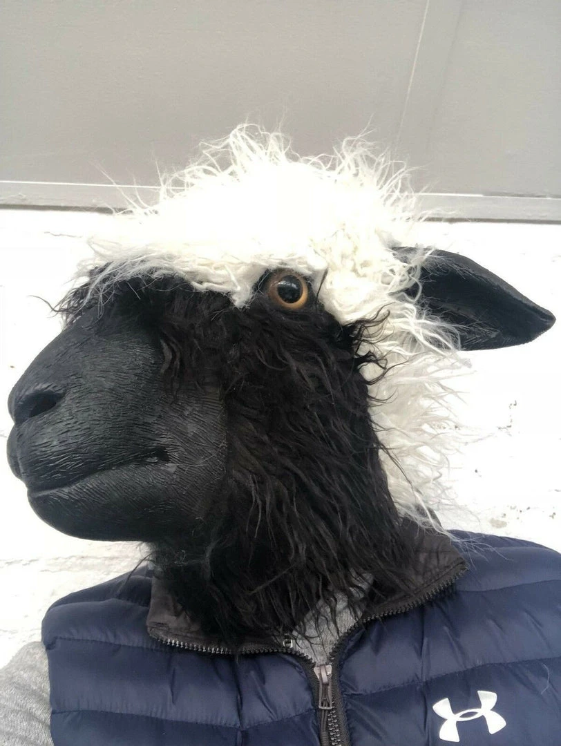 Rubber Johnnies Woolly Sheep Head Mask. 2 Rubber Johnnies Woolly Sheep Head Mask.