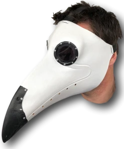 Rubber Johnnies Horror Masks Plague Doctor Mask - White/Black