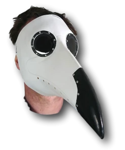 Rubber Johnnies Horror Masks Plague Doctor Mask - White/Black
