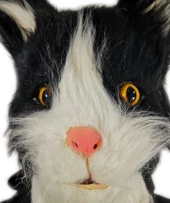 Rubber Johnnies Furry Black & White Cat Mask Animal Masks