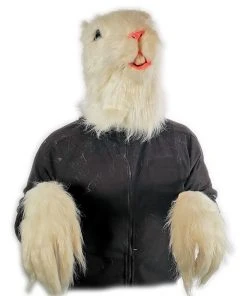 Rubber Johnnies Furry White Rat Gerbil Mask With Matching Gloves