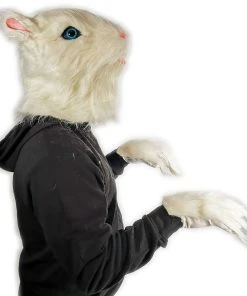 Rubber Johnnies Furry White Rat Gerbil Mask With Matching Gloves 10 Rubber Johnnies Furry White Rat Gerbil Mask With Matching Gloves