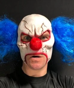 Rubber Johnnies TM Cracked Clown Mask. Horror Masks