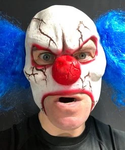 Rubber Johnnies TM Cracked Clown Mask. Horror Masks