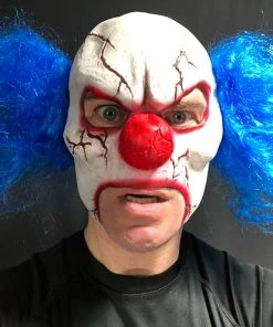 Rubber Johnnies TM Cracked Clown Mask. Horror Masks