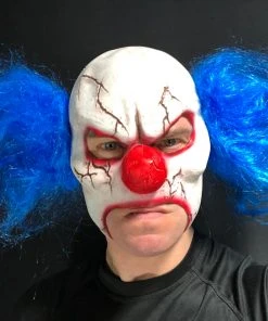Rubber Johnnies TM Cracked Clown Mask. Horror Masks