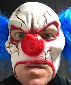 Rubber Johnnies TM Cracked Clown Mask. Horror Masks