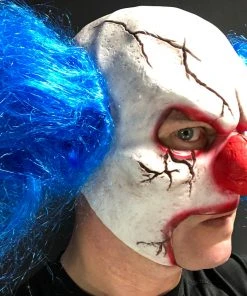 Rubber Johnnies TM Cracked Clown Mask. Horror Masks