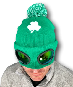 Rubber Johnnies St Patricks Day St Patrick`s Day Ireland Green Beanie Goggle Hat