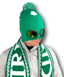 Rubber Johnnies St Patricks Day St Patrick`s Day Ireland Green Beanie Goggle Hat