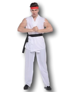 Rubber Johnnies White Ryu Karate Fighter Costume