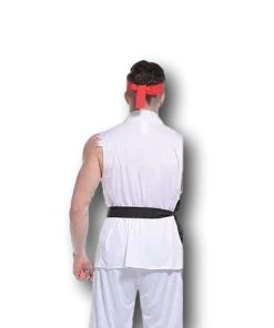 Rubber Johnnies White Ryu Karate Fighter Costume