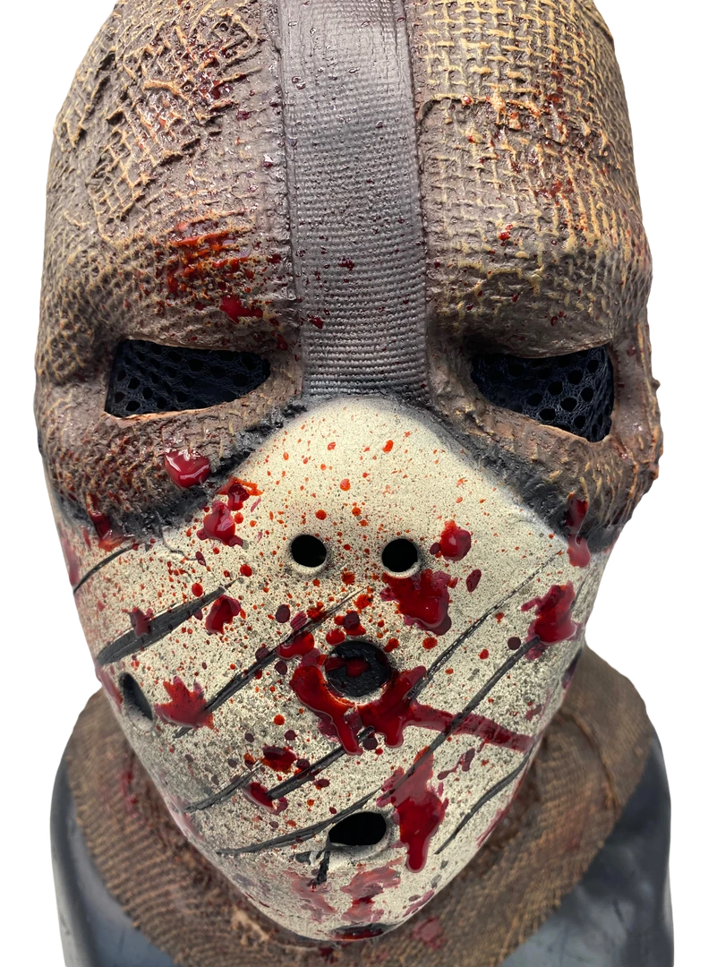 Rubber Johnnies Scarecrow Mask 'Corn Creeper' Latex Burlap With Attached Hockey Mask Horror Masks 4 Rubber Johnnies Scarecrow Mask 'Corn Creeper' Latex Burlap With Attached Hockey Mask Horror Masks