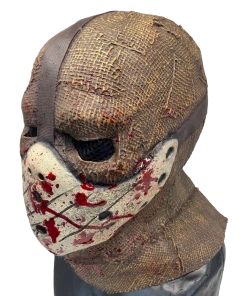 Rubber Johnnies Scarecrow Mask 'Corn Creeper' Latex Burlap With Attached Hockey Mask Horror Masks 13 Rubber Johnnies Scarecrow Mask 'Corn Creeper' Latex Burlap With Attached Hockey Mask Horror Masks