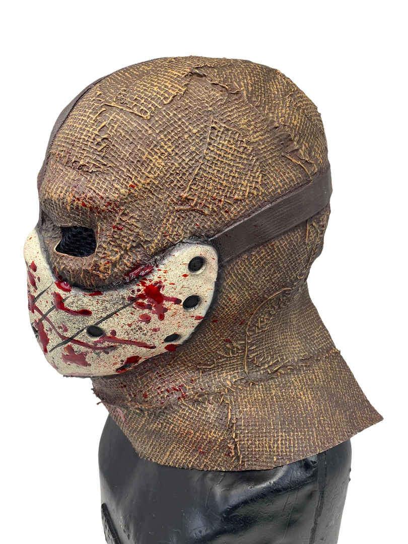 Rubber Johnnies Scarecrow Mask 'Corn Creeper' Latex Burlap With Attached Hockey Mask Horror Masks 5 Rubber Johnnies Scarecrow Mask 'Corn Creeper' Latex Burlap With Attached Hockey Mask Horror Masks