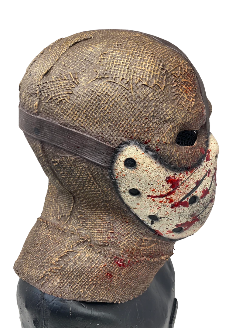 Rubber Johnnies Scarecrow Mask 'Corn Creeper' Latex Burlap With Attached Hockey Mask Horror Masks 6 Rubber Johnnies Scarecrow Mask 'Corn Creeper' Latex Burlap With Attached Hockey Mask Horror Masks