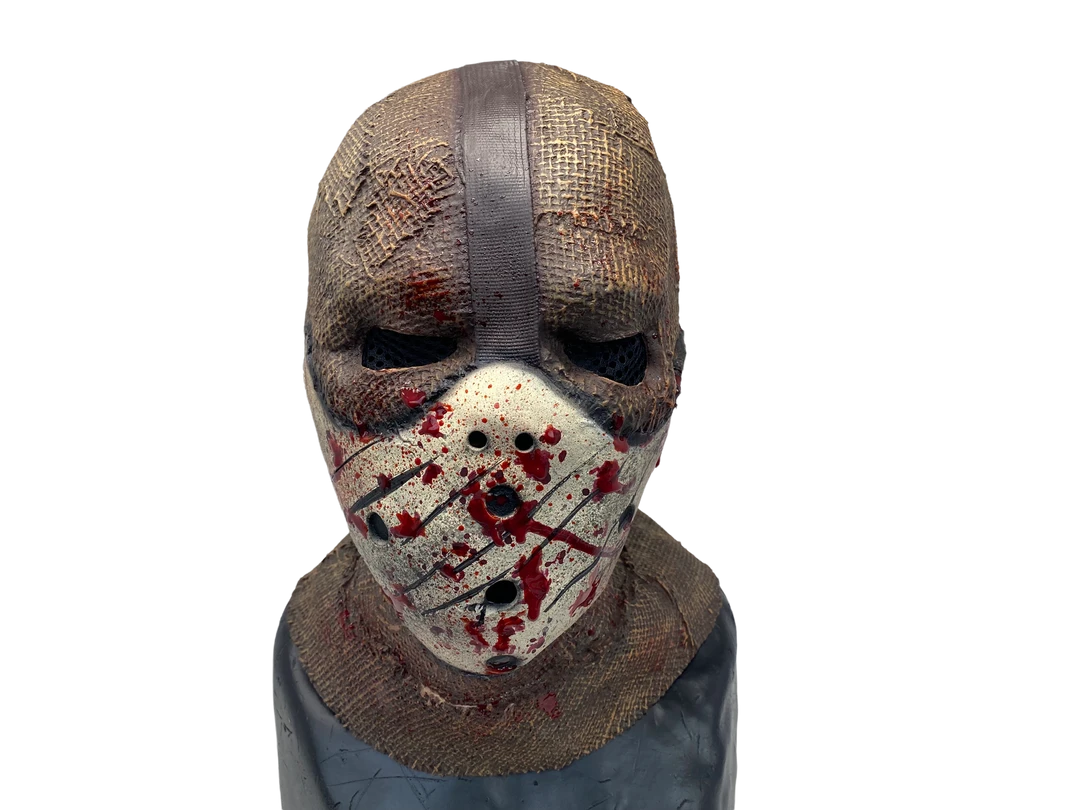 Rubber Johnnies Scarecrow Mask 'Corn Creeper' Latex Burlap With Attached Hockey Mask Horror Masks 8 Rubber Johnnies Scarecrow Mask 'Corn Creeper' Latex Burlap With Attached Hockey Mask Horror Masks