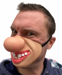 Rubber Johnnies Half Face Masks Big Nose Clown Half Face Mask