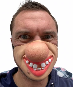 Rubber Johnnies Half Face Masks Big Nose Clown Half Face Mask