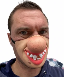 Rubber Johnnies Half Face Masks Big Nose Clown Half Face Mask