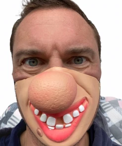 Rubber Johnnies Half Face Masks Big Nose Clown Half Face Mask