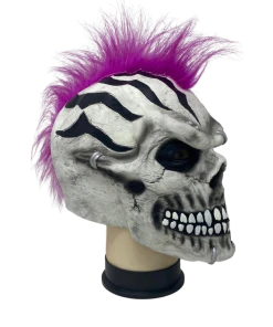 Rubber Johnnies Purple Mohawk Skull Mask Horror Masks