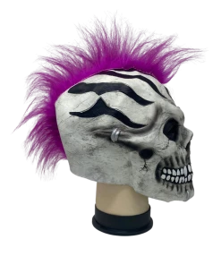 Rubber Johnnies Purple Mohawk Skull Mask Horror Masks