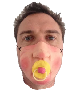 Rubber Johnnies Baby Dummy Half Face Mask