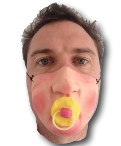 Rubber Johnnies Baby Dummy Half Face Mask