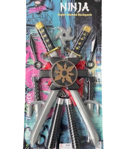 Rubber Johnnies Movie Props Kids Ninja Sword Backpack Toy Set