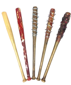 Rubber Johnnies Movie Props Baseball Bats Bloody, Barbaed Wire And Gore