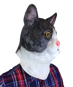 Rubber Johnnies Black & White Cat Mask