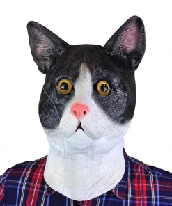 Rubber Johnnies Black & White Cat Mask