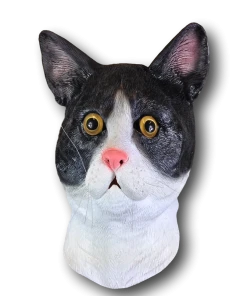 Rubber Johnnies Black & White Cat Mask