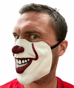 Rubber Johnnies Scary Clown Half Mask. Horror Masks