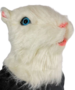 Rubber Johnnies Furry White Rat Gerbil Mask With Matching Gloves