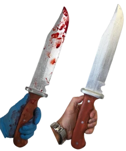 Rubber Johnnies Hunting Knife - Plain And Bloody.