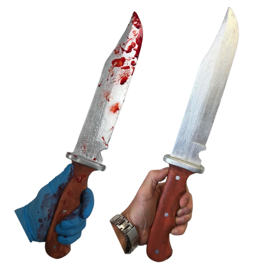 Rubber Johnnies Hunting Knife - Plain And Bloody. 1 Rubber Johnnies Hunting Knife - Plain And Bloody.