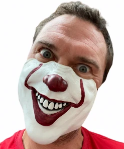 Rubber Johnnies Scary Clown Half Mask. Horror Masks