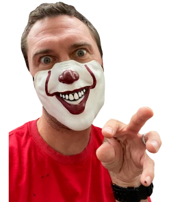 Rubber Johnnies Scary Clown Half Mask. Horror Masks